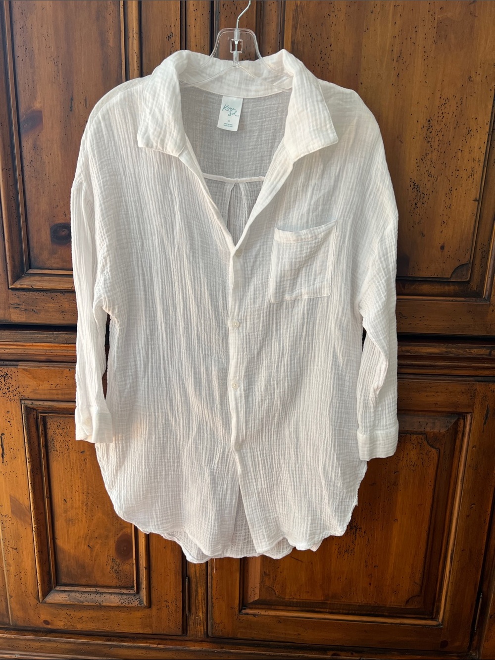 Kona Sol White Cotton Top/Coverup
